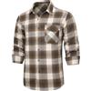 HISDERN Camicia Scozzese da Uomo Camicie a Quadri in Flanella Camicia Casual a Maniche Lunghe con Tasche vestibilità Regolare Marrone 2XL