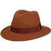 Borsalino Cappello in Lana Piemonte Traveller Donna/Uomo - Made Italy di Feltro con Nastro Grosgrain, Grosgrain Autunno/Inverno Inverno - 58 cm ruggine