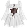 Bauzuoyo Abito gotico da donna rinascimentale retrò, abito corto sexy medievale, per cosplay, carnevale, Halloween, costume vintage, mini abito elegante a maniche lunghe, abito da pirata