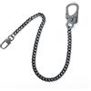Ahiller Catena portafogli da uomo, portachiavi da motociclista, [moschettone in lega, catena in acciaio inox], catena lunga 64 cm per portafogli, jeans e borsa (Grigio-BK-1P)