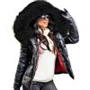 Generic Cappotto Spesso Invernale da Donna Piumino Corto Leggero Parka Trapuntato con Cappuccio di Pelliccia