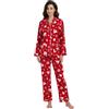 GLOBAL Pigiama Donna Flanella Cotone Maniche Lunghe Due Pezzi Camicie da Notte Pjs Confortevole Sleepwear Caldo Biscotto di Natale Pan di Zenzero Uomini XL