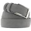 La Bottega del Calzolaio Cintura Uomo Pelle Scamosciata 3,5 cm, Cintura Unisex in Vero Camoscio con Interno in Cuoio, Artigianale Made in Italy, Fibbia in Metallo Argentato, Astuccio Regalo