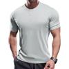 Muscle Cmdr Maglia Maglie A Maniche Corte da Uomo con Collo Grandad, Casual Slim Henley Maglietta Grigio L