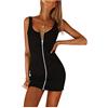 Itresty Sexy Abito Corto a Bretelle Donna Estivi Senza Maniche Vestiti Caftano Mini Bodycon Dress