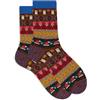Gallo Calze corte donna lana marrone fantasia greche natalizie