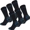 Caterpillar 6 Paia Calze Lavoro Metà Polpaccio - Scarpe Antinfortunistiche - Doppio Rinforzo Punta e Tallone - Spugna Cotone - Coolmax (Nero, 43-46)