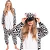 nikcorp - Pigiama da Donna e Bambino, Tuta Pigiama da Donna, Costume Cosplay Onesie - in Materiale Morbido e Caldo - Taglie per Bambini e Adulti - Zebra, Bianco e Nero, M