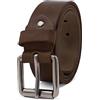 ROYALZ Vintage Cintura Uomo in robusta pelle di bufalo 4 mm, Cintura per Jeans con fibbia ad ardiglione antico - Larghezza della cinghia:38 mm