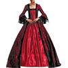 Vhersily Abito Principessa Donna Barocco Rococò Costumi da Dama dell'800 Abiti Vittoriano Manica Tromba Palazzo Vestito Gotico Pizzo Cosplay, Clubwear, per Natale, Feste, Halloween, Carnevale