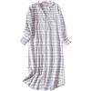 Generic Camicie da notte calde da donna - Camicia da notte con bottoni a maniche lunghe taglie forti con stampa per signore pigiameria morbida abbigliamento da casa camicia da notte casual larga con bottoni