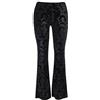 Generic Pantaloni a Zampa d'elefante Neri e Invernali Abbigliamento da Donna Studentesse Europee e Americane Pantaloni Casual in Rilievo in Pelle Scamosciata - Nero - M