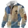 DUHGBNE Abbigliamento Uomo Casual Giacca Sportiva con Collo Alto in Pile Termico e Mezza Zip Tasche Utility con Cerniere Imbottitura Pesante Termica Felpa Uomo Felpata Invernale