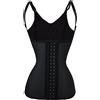 Everbellus Donna Latex Regolabile Shapewear Corsetto Bustino Vita Trainer Cincher Body Contenitivo Modellante Corpo Shaper con Spalline Nero XXX-Large