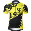 Weimostar, abbigliamento sportivo di alta qualità, da bicicletta, maglia da ciclismo, a manica corta, da uomo per MTB, in jersey estivo, traspirante, colore nero, Uomo, Gelb, L