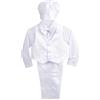 Lito Angels Children's Apparel Lito Angels - Abito da Battesimo per Bimbo, Completo Bianco 5 Pezzi Set (Gilet, Camicia, Pantaloni, Papillon e Cappello), Taglia 24 Mesi, Stile D, Manica Lunga