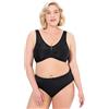 Ulla Popken Reggiseno Sostenitivo Senza Ferretto con Pizzo Nero 125G 659343100-125G