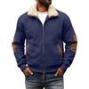 Generico Giacca Uomo Invernale Pile, Felpa con Cerniera Doubleface Micropile Peluche - Giubbotto Antivento Termico Elegante Lavoro Cappotto per Lavoro e Casual