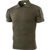 DAIHAN Camicie Tattiche da Uomo a Maniche Corte, Maglietta Tattica Militare Camicia da Esterno Camicia Tattica da Combattimento con Cerniera a 1/4