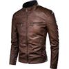 Earnmore Giacca In Pelle Da Uomo,Giacca Da Moto Retrò Casual Slim Colletto Alla Coreana, Giacca Invernale Da Uomo In Stile Motociclista Tasca Design Giacche Pilota Cappotto In Ecopelle, Per Andare In Moto,