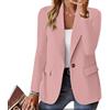 Generico Blazer da Donna per Lavoro Casual, Blazer Aperto sul Davanti a Maniche Lunghe (Pink,XL)