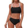Adigaber Costume da Bagno Due Pezzi Donna Unicolore Vita Media Sportivo | Unicolore,Imbottiture Rimovibili,Vita Media,Spalline Regolabili,Traspirante,Asciugatura rapida,Spiaggia,Sportivo