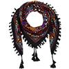 Nuofengkudu Sciarpe Cotone Donna Eleganti Floreale Stampa Bohemien Etniche Stile Grande Vintage Piazza Scialli Foulard con Fiocco Scarfs 110 * 110CM Rosa