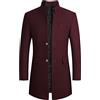 Generico Trench a Vento Uomo Elegante Taglie Forti Capispalla Lana Caldo Cappotto Manica Lunga Doppio Petto Classico Trench Lungo da Uomo in Tweed Nuovi Ufficio Casual Giubbotto Slim Fit Mezze Stagioni Viaggi