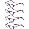 TBOC - Occhiali da Lettura Regolabili Pieghevoli con Clip Magnetica, [PACK 4 UNITÀ], Montatura Collo Confortevole per Donna e Uomo, Ideali per Casa, Lavoro, Cellulare, Tablet