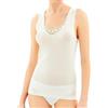 Generico Emily Lana Cotone 3 Pezzi Donna Spalla Larga Con Pizzo Canotta Intima Invernale Art 1031 (Bianco, XL)