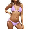 SHEKINI Donna Inferiore Bikini a Triangolo Imbottito Top Tie Laterale Scrunch Costumi da Bagno Costume da Bagno