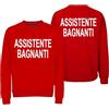 t-shirteria Felpa Girocollo Assistente Bagnanti Unisex Rossa Estate Mare Salvataggio