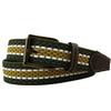 TigerTie Cintura elastica di alta qualità con fibbia in acciaio inossidabile e applicazioni in vera pelle, larghezza 35 mm