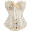 Shyllin Corsetto per Donne, Corpetto Top in Pizzo, Sexy Burlesque Overbust Corsetti Bustino Vintage Gotico Nero,Halloween Carnevale Natale balli feste (IT, Testo, XL, Regular, Regular, Apricot)