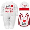 Corredino Neonato body per neonati cotone frase 100% amore di zie manche corte o in caldo cotone manica lunga set con bavetta cappello e tutine