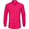 HISDERN Camicia Uomo Manica Lunga Elegante Camicia Collo Coreana Uomo Slim Fit Casual Cotone Camicie Elasticizzata No Stiro Uomo con Tasca S-4XL