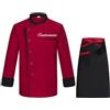 Lpstop Divise da chef personalizzate a maniche lunghe da uomo e da donna, ristorante, hotel, catering, panificio, grembiule da cuoco, set di cappelli