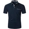 STTLZMC Moda Polo Uomo Manica Corta con Plaid Cotone T-Shirt Tops Tennis,M,Blu 2