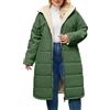 CMTOP Cappotto Donna Invernale Taglie Forti Lungo, Foderati in Pile Caldo Giubbotto Antivento Parka Elegante Classico Giacca Imbottito Giaccone con Cappuccio, Cerniera e Tasche(Verde,XL)