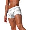 TMEOG Costume Uomo Mare Costumi da Bagno Piscina Nuoto, Pantaloncini Uomo Sportivi Palestra Running Pantaloni Corti Estivi Calzoncini Corsa Surf con Tasca a Cerniera(Bianco,XL)