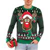 Leversic Maglione Natalizio Uomo Maglioni Natali Ugly Sweater Invernale Pullover in Maglieria Manica Lunga Felpa Natalizia S-XXL