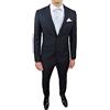 Evoga Abito Completo Uomo Sartoriale Class Elegante Vestito Smoking Formale Cerimonia (50, Nero)