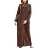 MJGkhiy Camicia da Notte Donna Invernale Flanella Calda Lunga Pigiama Pile Vestito da Notte con Tasche e Zip Elegante Morbido e Confortevole Caldo Felpata Camicia con Cappuccio Loungewear