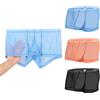 BIATWOWR Boxer Shorts Uomo Slip Vedere Attraverso Mesh Sexy Enhancing Pouch Biancheria Intima Gamba Corta M L XL 2XL 3XL