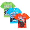 Hot Wheels Confezione da 3 magliette a maniche corte Monster Trucks per bambini, Multi, 5-6 Anni