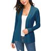 EXCHIC Donna Casuale Lunghe Maniche V Collo Aperto Fronte Maglia Cardigan (S, Blu Indaco)