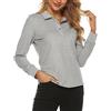 MoFiz Polo Donna Manica Lunga Poloshirt Lavoro Camicia Sportiva Golf Top con Bottoni