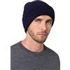 Style & Republic Berretto da uomo in 90% lana e 10% cashmere | elegante berretto in lana merino e cashmere, blu navy, Taglia unica