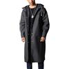 Memoryee Impermeabile da uomo Impermeabile riutilizzabile Poncho pioggia escursionista con cappuccio Giacca multi lungo Urban Outdoor/Nero/XL