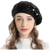 ZLYC Berretto da Donna in Cashmere Reversibile Francese, Taglia Unica